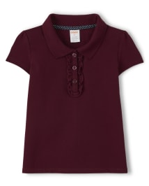 Polo à volants anti-taches Fille - Uniforme