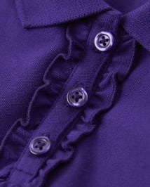 Girls Stain-Resistant Ruffle Polo - Uniform