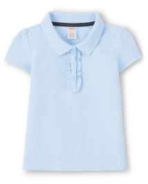 Polo à volants anti-taches Fille - Uniforme