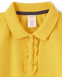 Girls Stain-Resistant Ruffle Polo - Uniform