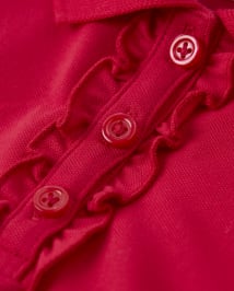 Girls Stain-Resistant Ruffle Polo - Uniform