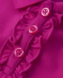 Girls Stain-Resistant Ruffle Polo - Uniform
