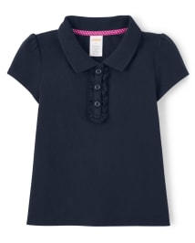 Polo à volants anti-taches Fille - Uniforme