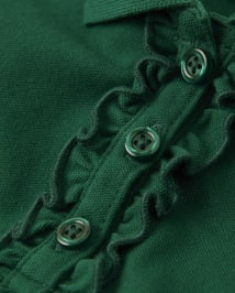 Girls Stain-Resistant Ruffle Polo - Uniform