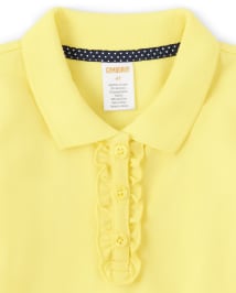 Girls Stain-Resistant Ruffle Polo - Uniform
