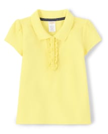 Girls Stain-Resistant Ruffle Polo - Uniform