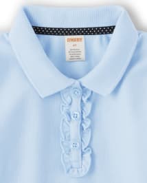 Girls Stain-Resistant Ruffle Polo - Uniform