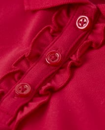 Girls Stain-Resistant Ruffle Polo - Uniform