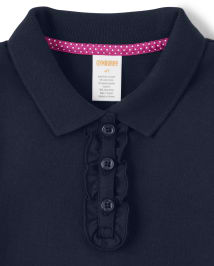 Girls Stain-Resistant Ruffle Polo - Uniform