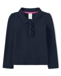 Girls Stain-Resistant Ruffle Polo - Uniform