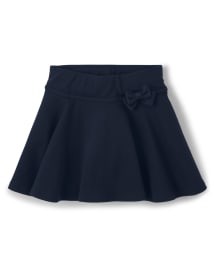 Girls Ponte Knit Bow Skort - Uniform | The Children's Place CA - NAVY SLATE