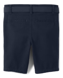 Girls Stain and Wrinkle-Resistant Belted Chino Shorts - Uniform