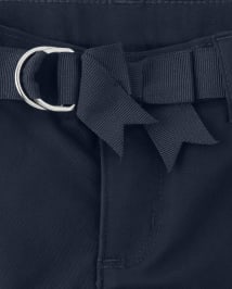 Girls Stain and Wrinkle-Resistant Belted Chino Shorts - Uniform