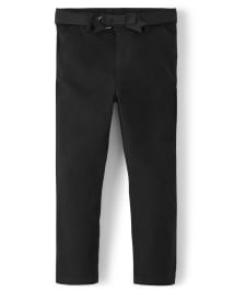 Girls Stain and Wrinkle-Resistant Belted Chino Pants - Uniform