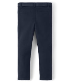 Girls Stain and Wrinkle-Resistant Belted Chino Pants - Uniform