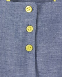 Girls Embrodiered Lemon Chambray Dress - Citrus & Sunshine