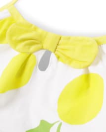 Girls Lemon Halter Dress - Citrus & Sunshine