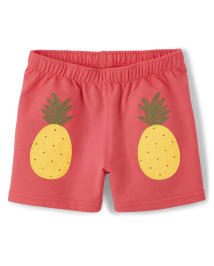Girls Embroidered Shorts - Pineapple Punch