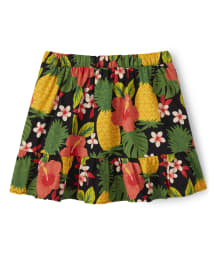 Girls Pineapple Ruffle Skort - Pineapple Punch