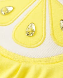Haut citron appliqué pour filles - Agrumes et soleil