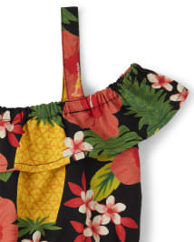 Robe à épaules dénudées Fille Pineapple - Punch à l'ananas