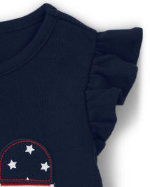 Girls Embroidered Ice Pop Flutter Top - American Cutie