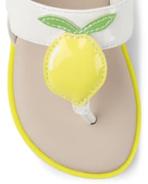 Girls Applique Lemon Sandals - Citrus & Sunshine