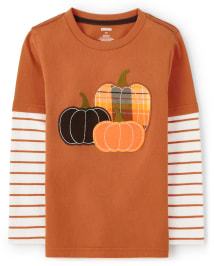 Boys Pumpkin Layered Top - Perfect Pumpkin