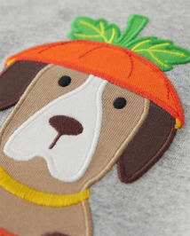 Haut raglan brodé pour garçon avec motif chien - Trick or Treat