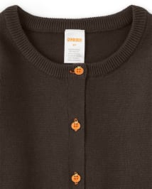 Girls Applique Pumpkin Cardigan - Perfect Pumpkin