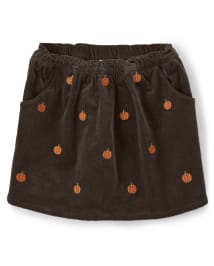 Girls Pumpkin Corduroy Skort - Perfect Pumpkin