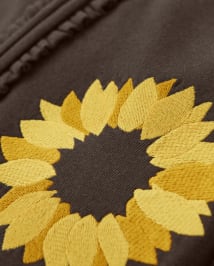 Girls Long Sleeve Embroidered Sunflower Zip Up Hoodie Autumn Harvest BROWN Gymboree CA
