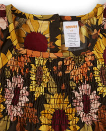 Girls Sunflower Ruffle Top - Autumn Harvest