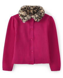 Girls faux fur cardigan hot sale