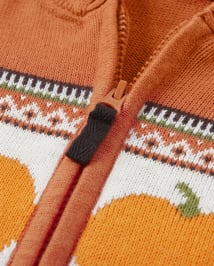 Kangourous zippé en jacquard citrouille pour enfants - Perfect Pumpkin