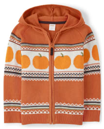Kangourous zippé en jacquard citrouille pour enfants - Perfect Pumpkin