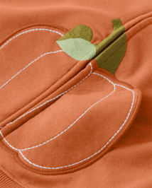 Girls Pumpkin Zip Up Hoodie - Perfect Pumpkin