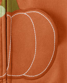 Girls Pumpkin Zip Up Hoodie - Perfect Pumpkin