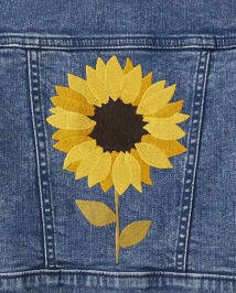 Girls Long Sleeve Embroidered Sunflower Denim Jacket Autumn Harvest BLUE Gymboree CA