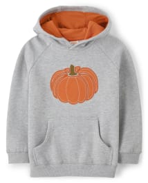 Boys Embroidered Pumpkin Hoodie - Perfect Pumpkin