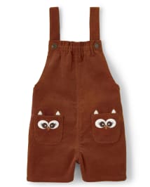 Girls Owl Corduroy Romper - Autumn Harvest