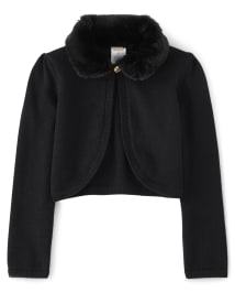 Girls faux fur cardigan discount