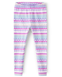 Girls Geometric Leggings - Unicorn Princess