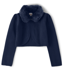Girls Long Sleeve Faux Fur Cropped Cardigan Family Celebrations TIDAL Gymboree CA