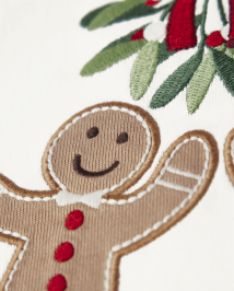 Girls Embroidered Gingerbread Top - Gingerbread House