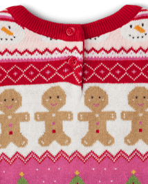 Girls Long Sleeve Gingerbread Fairisle Sweater Dress Gingerbread House SWEET NOTHING Gymboree CA