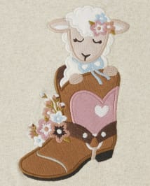 Haut botte en agneau brodé pour fille - Little Rocky Mountain