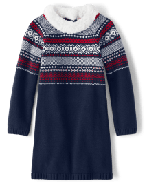 Robe pull Fairisle assortie pour filles - Célébrations de famille