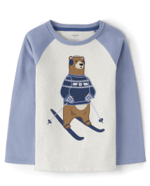 Haut raglan ours brodé pour garçons - Bear Hugs