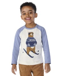Haut raglan ours brodé pour garçons - Bear Hugs